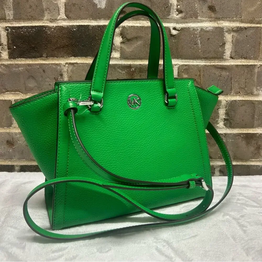 Michael Kors Freya Green Crossbody Top Handle Small Tote Bag Purse Satchel NWT